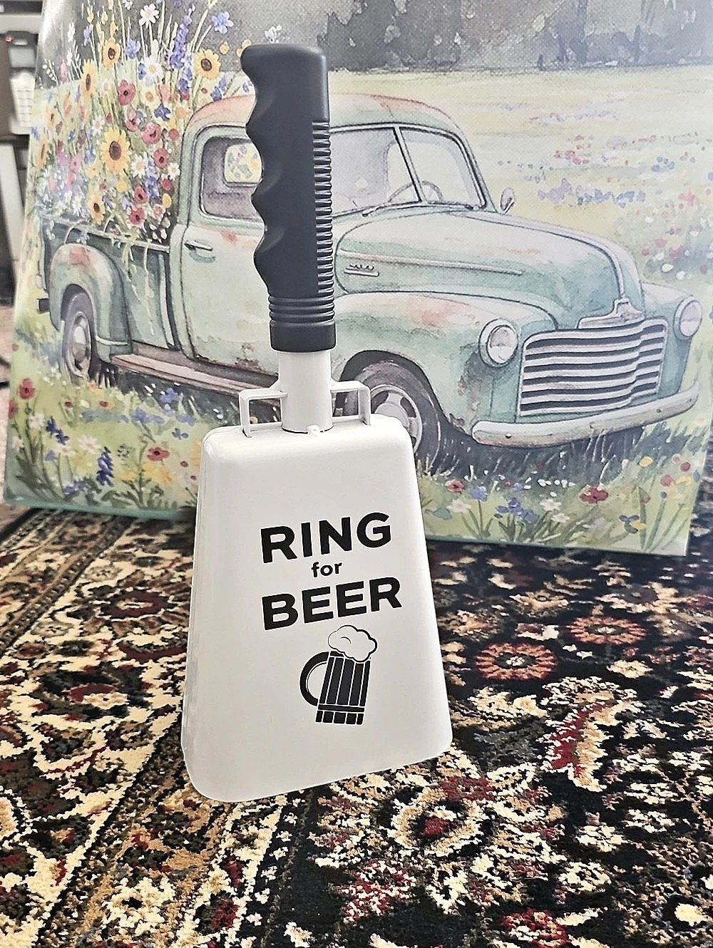 Wembley Ring for Beer Cowbell White & Black